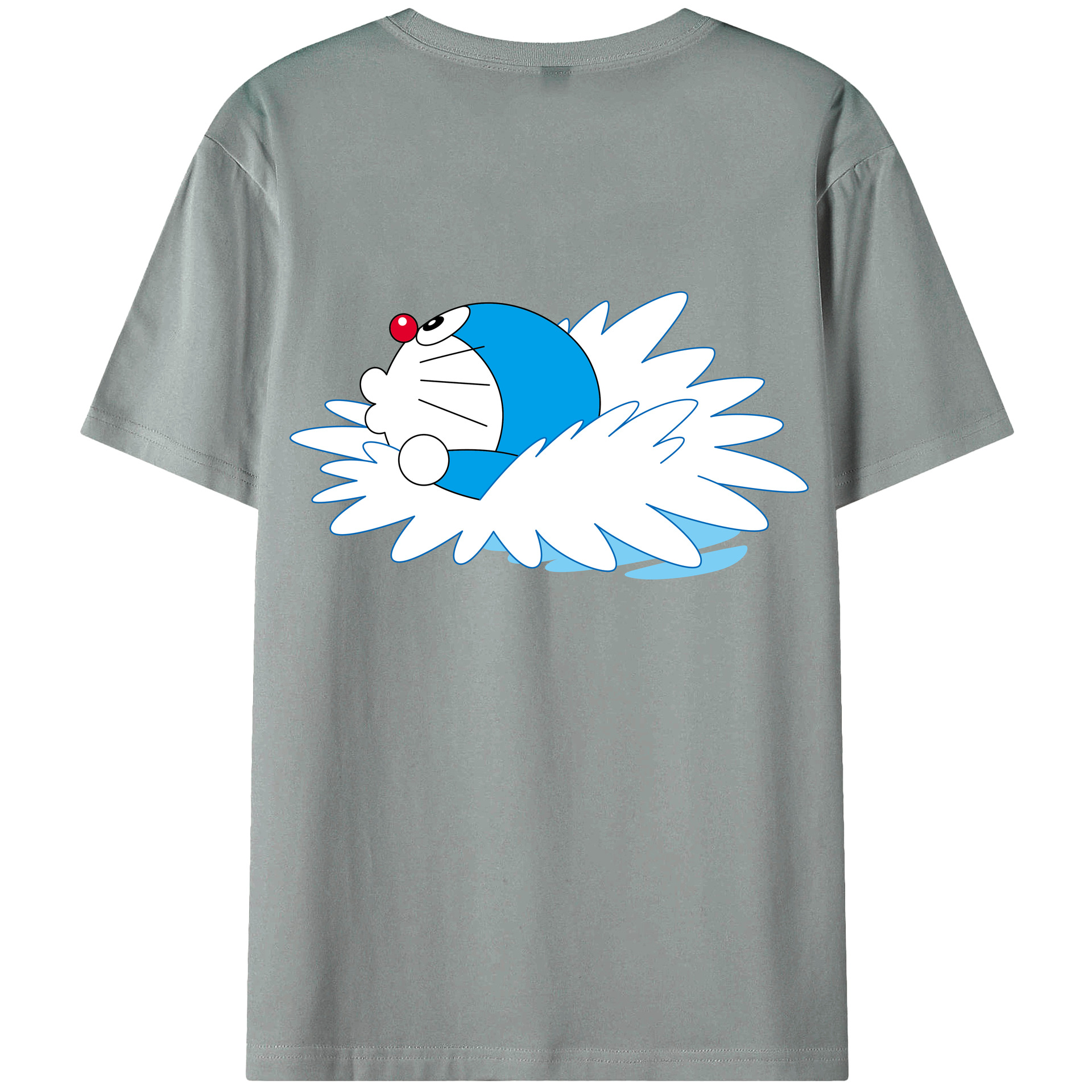 （画像用） ドラえもん Doraemon 綿100％ メンズ半袖Tシャツ（バックプリント） 通気性